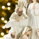 Glitzhome 13"H Ivory/Gold Resin Nativity Figurine