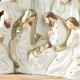 Glitzhome 13"H Ivory/Gold Resin Nativity Figurine