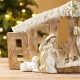 Glitzhome 11.75"L Resin "BELIEVE" Holy Family Figurine
