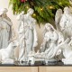 Glitzhome 10pcs Ivory/Gold Resin Nativity Figurine Set