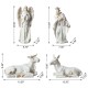 Glitzhome 10pcs Ivory/Gold Resin Nativity Figurine Set
