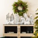 Glitzhome 10pcs Ivory/Gold Resin Nativity Figurine Set