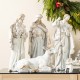 Glitzhome 10pcs Ivory/Gold Resin Nativity Figurine Set