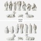 Glitzhome 10pcs Ivory/Gold Resin Nativity Figurine Set