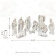 Glitzhome 10pcs Ivory/Gold Resin Nativity Figurine Set