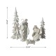 Glitzhome S/5 White/Gold Resin Holy Family with  Christmas Trees
