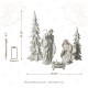 Glitzhome S/5 White/Gold Resin Holy Family with  Christmas Trees