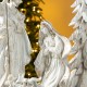 Glitzhome S/5 White/Gold Resin Holy Family with  Christmas Trees