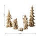 Glitzhome S/5 Gold Resin Holy Family with Christmas Trees