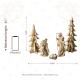 Glitzhome S/5 Gold Resin Holy Family with Christmas Trees