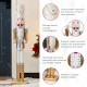 Glitzhome 35.75"H Wooden Christmas Gold Dressed Soldier Nutcracker