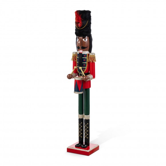 Glitzhome 36.5"H Wooden Christmas African Soldier Nutcracker