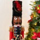 Glitzhome 36.5"H Wooden Christmas African Soldier Nutcracker