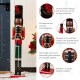 Glitzhome 36.5"H Wooden Christmas African Soldier Nutcracker