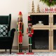 Glitzhome 36.5"H Wooden Christmas African Soldier Nutcracker
