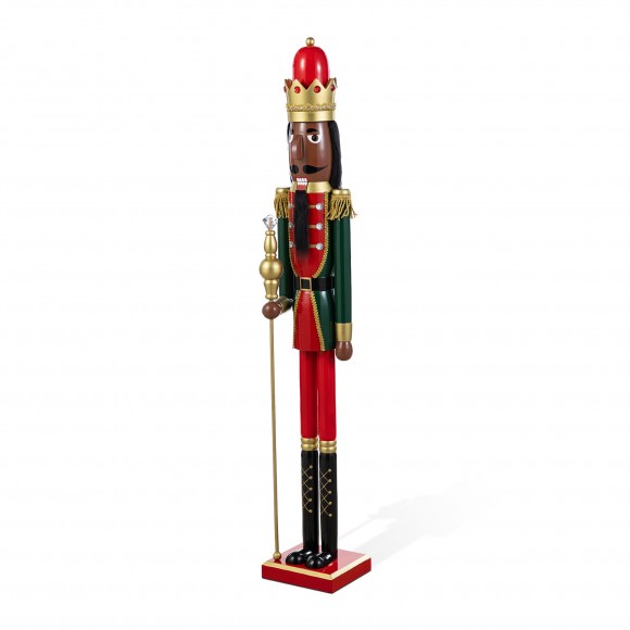 Glitzhome 42"H Wooden Christmas African King Nutcracker