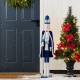 Glitzhome 42"H Wooden Christmas Blue Dressed King Nutcracker