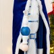 Glitzhome 42"H Wooden Christmas Blue Dressed King Nutcracker