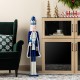 Glitzhome 42"H Wooden Christmas Blue Dressed King Nutcracker