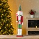 Glitzhome 26"H Wooden Christmas Green Brush Tree Nutcracker