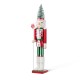 Glitzhome 26"H Wooden Christmas Green Brush Tree Nutcracker