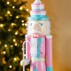 Glitzhome 24"H Wooden Christmas Pink Cake Nutcracker