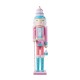 Glitzhome 24"H Wooden Christmas Pink Cake Nutcracker