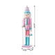 Glitzhome 24"H Wooden Christmas Pink Cake Nutcracker