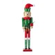 Glitzhome 23.5"H Wooden Christmas Elf Dog Nutcracker