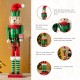 Glitzhome 23.5"H Wooden Christmas Elf Dog Nutcracker