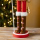 Glitzhome Set of 3 Wooden Christmas Novelty Pink Cake & Gingerbread Man & Elf Dog Nutcracker