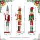 Glitzhome Set of 3 Wooden Christmas Novelty Pink Cake & Gingerbread Man & Elf Dog Nutcracker