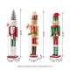 Glitzhome Set of 3 Wooden Christmas Novelty Pink Cake & Gingerbread Man & Elf Dog Nutcracker