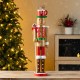 Glitzhome Set of 3 Wooden Christmas Novelty Pink Cake & Gingerbread Man & Elf Dog Nutcracker