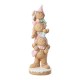 Glitzhome 29.25"H Christmas Macaron Pink Resin Stacked Gingerbread Man Porch Decor