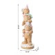 Glitzhome 29.25"H Christmas Macaron Pink Resin Stacked Gingerbread Man Porch Decor