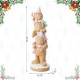 Glitzhome 29.25"H Christmas Macaron Pink Resin Stacked Gingerbread Man Porch Decor