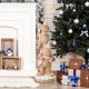 Glitzhome 29.25"H Christmas Macaron Pink Resin Stacked Gingerbread Man Porch Decor