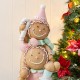 Glitzhome 29.25"H Christmas Macaron Pink Resin Stacked Gingerbread Man Porch Decor