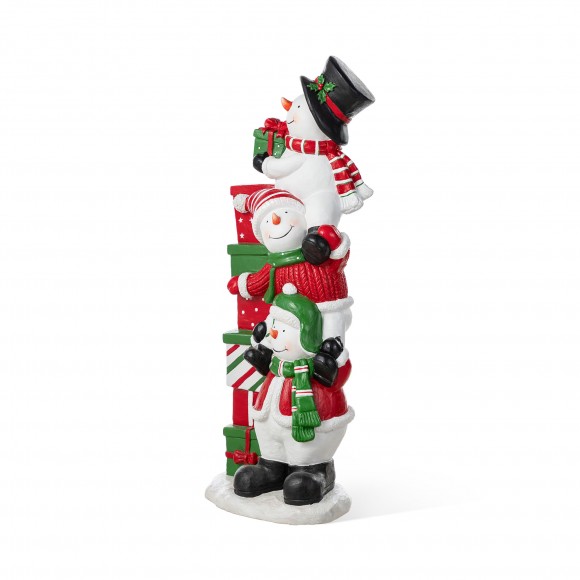 Glitzhome 35.25"H Christmas Resin Stacked Snowman Porch Decor