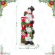Glitzhome 35.25"H Christmas Resin Stacked Snowman Porch Decor