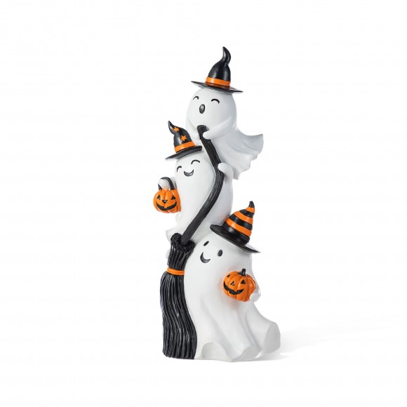 Glitzhome 21.75''H Halloween Resin Stacked Ghost Porch Decor
