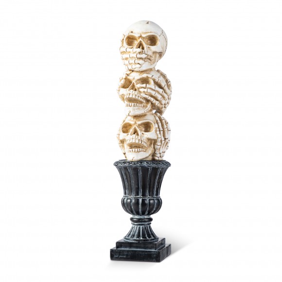 Glitzhome 18''H Halloween Resin Stacked Skull Table Decor