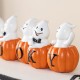 Glitzhome 15.50''L Halloween Polyresin SPOOKY  Ghost Pumpkin Table Decor