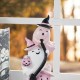 Glitzhome 13.00''H Halloween Polyresin Stacked Pink Ghost Table Decor