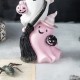 Glitzhome 13.00''H Halloween Polyresin Stacked Pink Ghost Table Decor