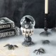 Glitzhome 100mm 7.25''H Halloween Resin Stacked Skull Waterglobe