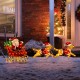 Glitzhome 90.5"L Christmas 2D Fabric Dog with Santa Sleigh Lighted Outdoor Decor with 220 Warm White LED Lights