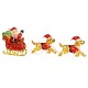 Glitzhome 90.5"L Christmas 2D Fabric Dog with Santa Sleigh Lighted Outdoor Decor with 220 Warm White LED Lights