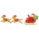 Glitzhome 90.5"L Christmas 2D Fabric Dog with Santa Sleigh Lighted Outdoor Decor with 220 Warm White LED Lights